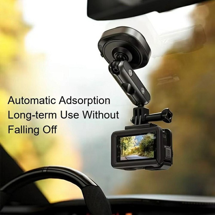 DJ-1 Car Mount Aluminum Alloy Action Camera Holder Electric Vacuum Suction Cup Bracket
