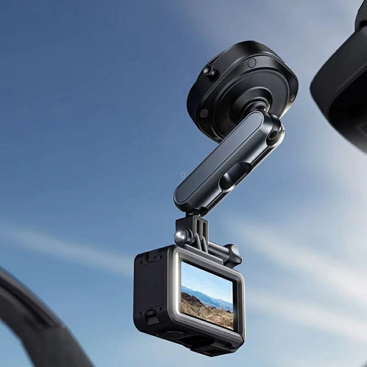 DJ-1 Car Mount Aluminum Alloy Action Camera Holder Electric Vacuum Suction Cup Bracket