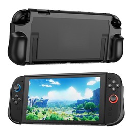 For Nintendo Switch 2 Game Machine Shockproof TPU+PC Protective Case(Black)