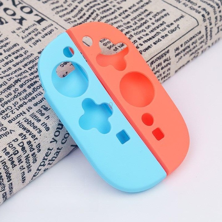 For Nintendo Switch 2 Game Controller Half-Cover Silicone Protective Cover(Orange Blue)