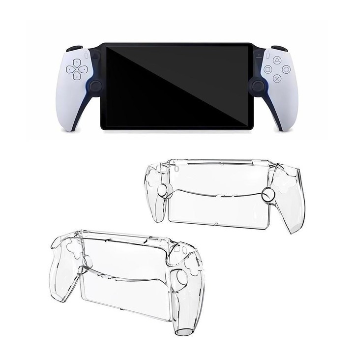For Sony PS5 Streaming Handheld Console Crystal Clear PC Protective Case(Transparent Black)