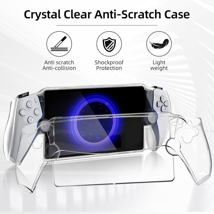 For Sony PS5 Streaming Handheld Console Crystal Clear PC Protective Case(Transparent White)