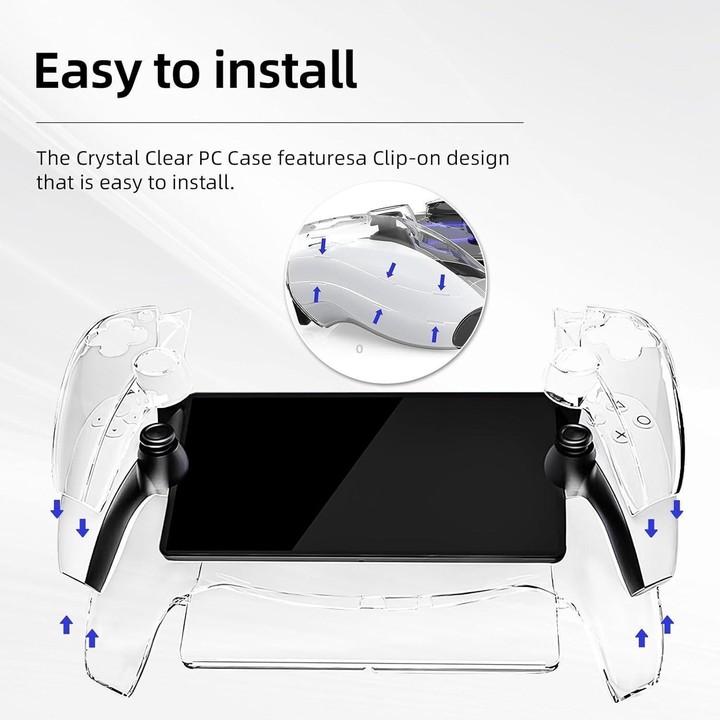 For Sony PS5 Streaming Handheld Console Crystal Clear PC Protective Case(Transparent White)