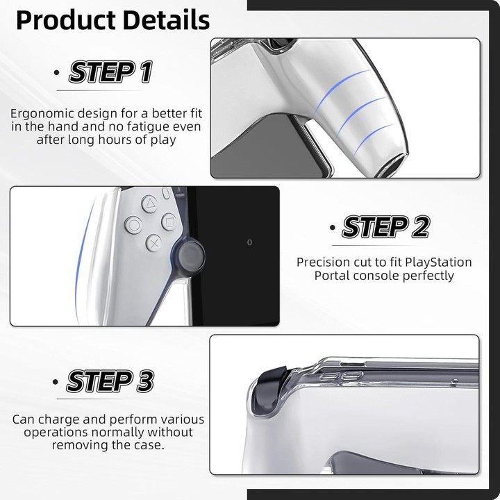 For Sony PS5 Streaming Handheld Console Crystal Clear PC Protective Case(Transparent White)