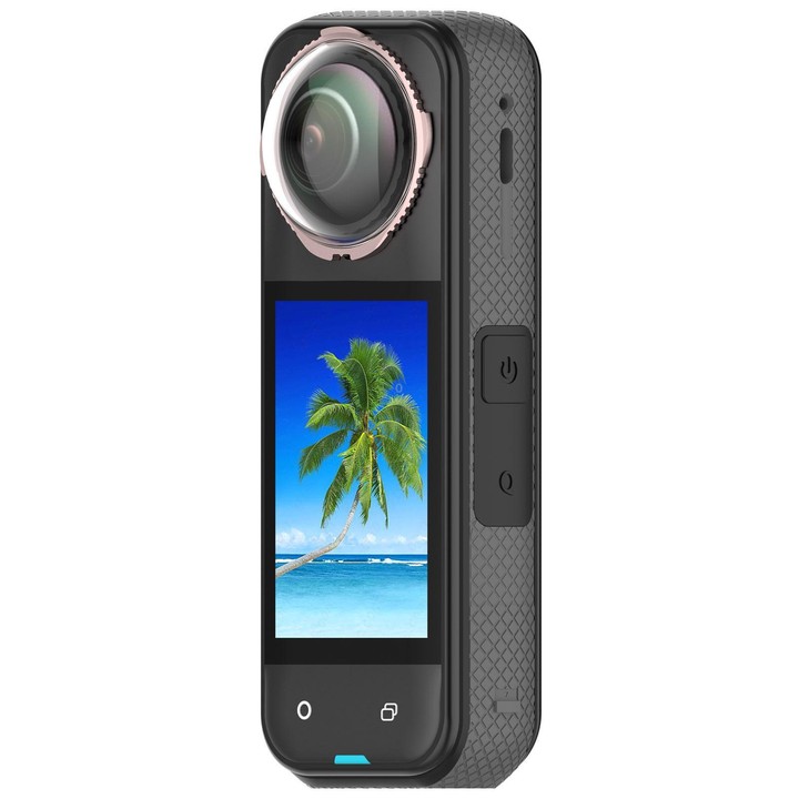 For Insta360 X5 Rotating Optical Tempered Glass Lens Guard Protective Cover(Pink)