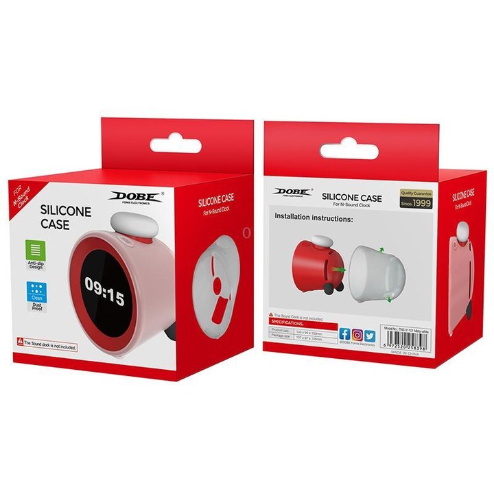 For Nintendo Sound Clock Alarmo DOBE Smart Motion Alarm Silicone Protective Case(Red)