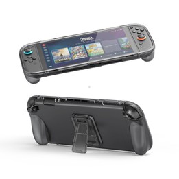 For Nintendo Switch 2 Game Game Console TPU Protective Case with Back Support(Black)