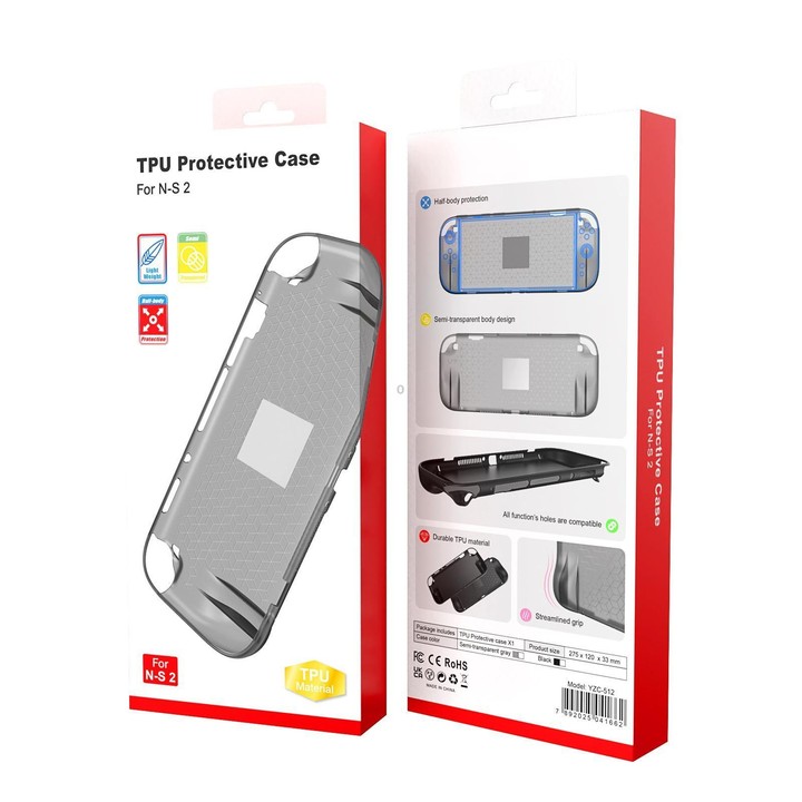 For Nintendo Switch 2 Game Console Anti-slip Integrated TPU Protective Case(Black)