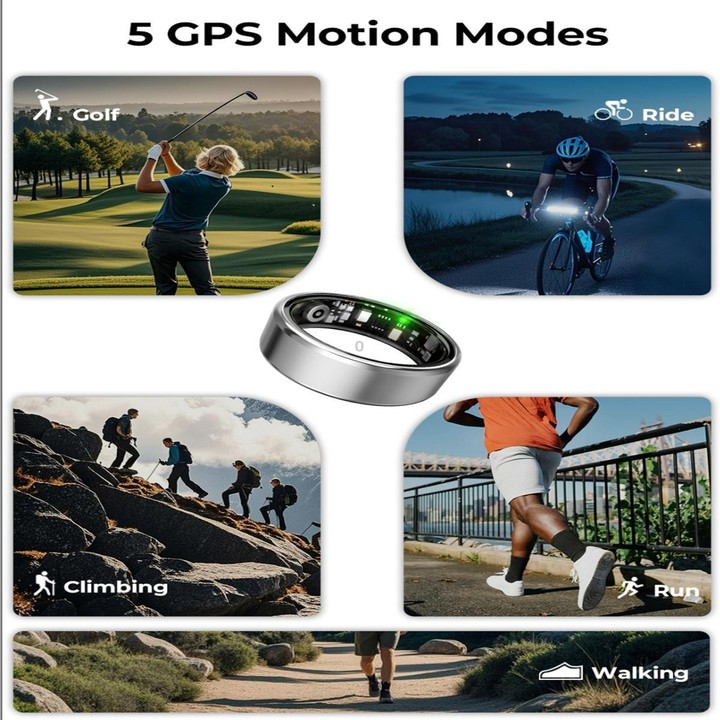 R100 SIZE 7 Smart Ring, Support Heart Rate / Blood Oxygen / Sleep Monitoring / Remote Photography(Silver)