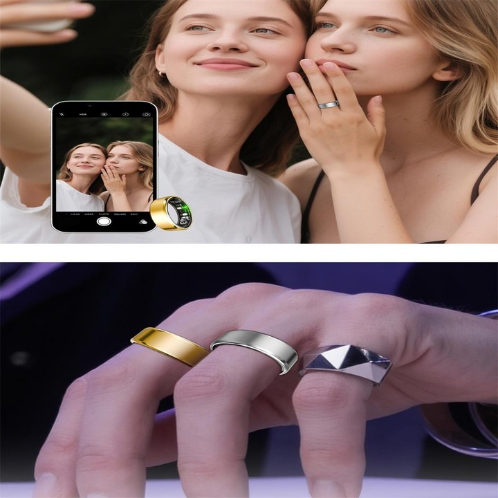 R100 SIZE 12 Smart Ring, Support Heart Rate / Blood Oxygen / Sleep Monitoring / Remote Photography(Black)
