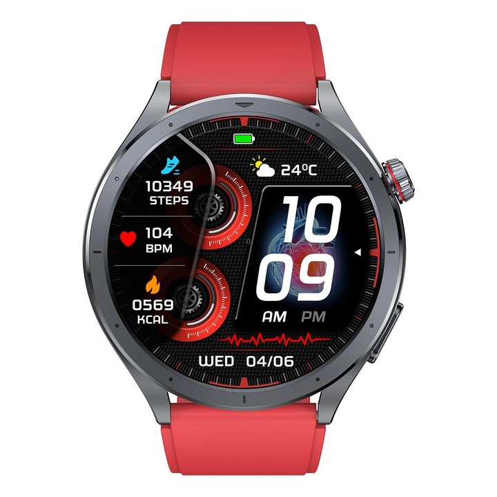 ET472 1.53 inch Color Screen BT Smart Watch Silicone Strap, Support AI-GPT Intelligent Question and Answer(Red)