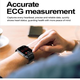 ET572 2.0 inch Color Screen Smart Watch Silicone Strap, Support Supports Health Monitoring / ECG(Black)