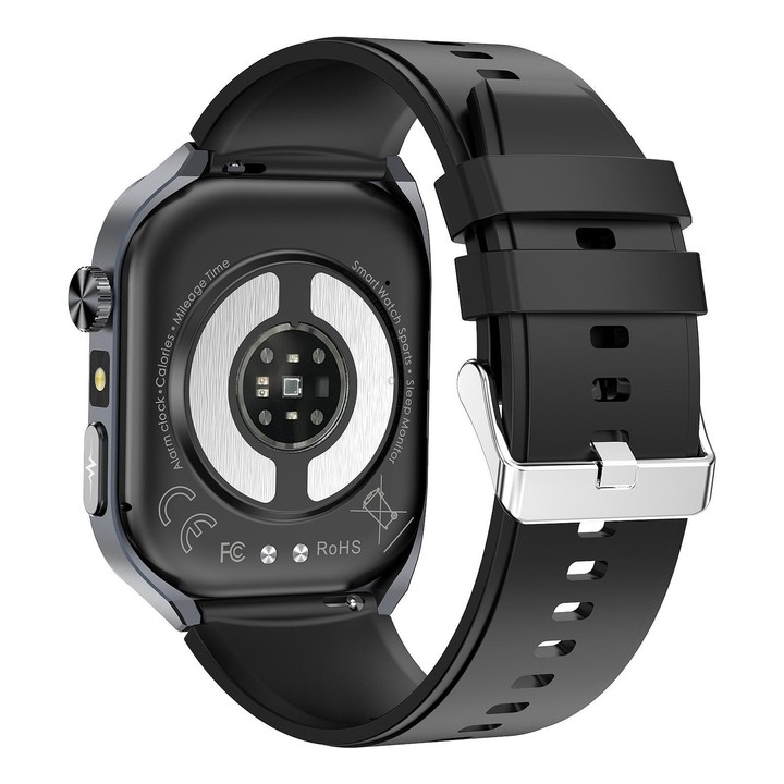 ET572 2.0 inch Color Screen Smart Watch Silicone Strap, Support Supports Health Monitoring / ECG(Black)