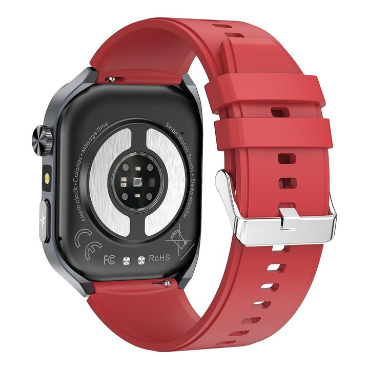 ET572 2.0 inch Color Screen Smart Watch Silicone Strap, Support Supports Health Monitoring / ECG(Red)