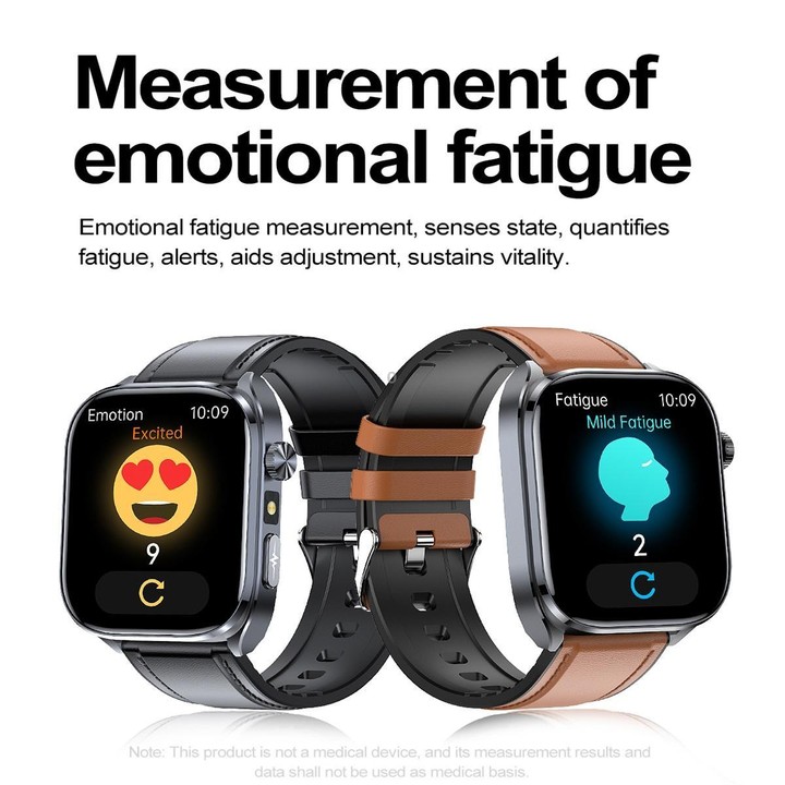 ET572 2.0 inch Color Screen Smart Watch Silicone Strap, Support Supports Health Monitoring / ECG(Blue)