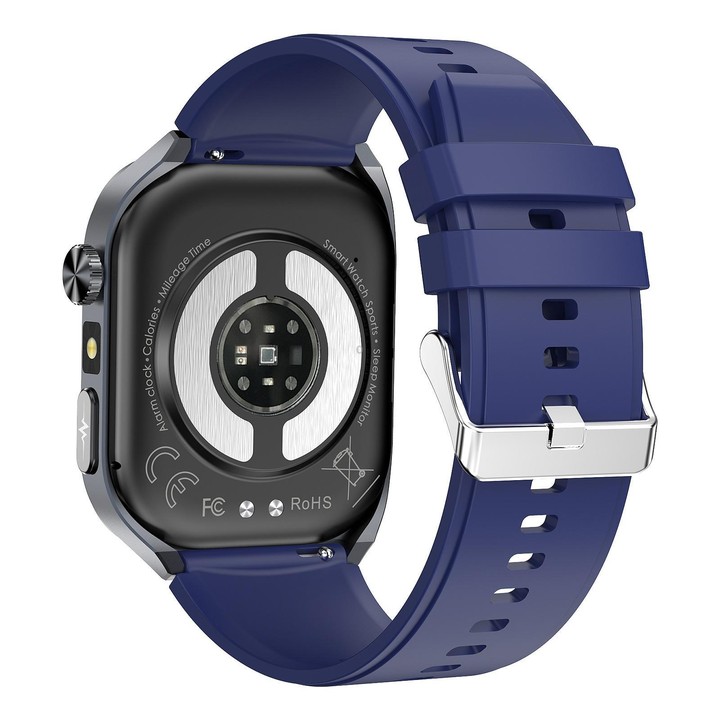 ET572 2.0 inch Color Screen Smart Watch Silicone Strap, Support Supports Health Monitoring / ECG(Blue)