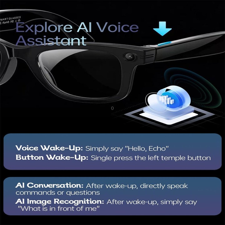 W620 Smart Glasses, Support AI Voice Wake-Up / AI Photo Recognition / AI Intelligent Translation(Red)