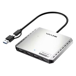 WAVLINK UG7501DH 85W Upstream Charging 2DP + 2HD Converter 4K / 8K Display Adapter