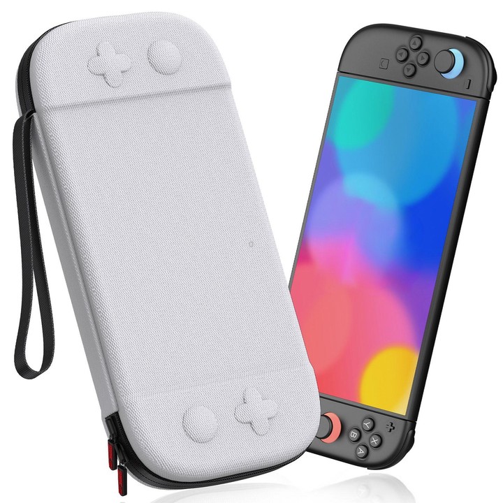 For Nintendo Switch 2 Portable Game Console Storage Case Nylon Protective Carrying Bag(White)