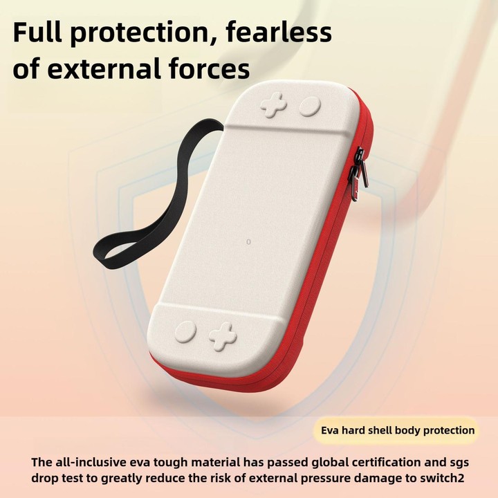 For Nintendo Switch 2 Portable Game Console Storage Case Nylon Protective Carrying Bag(White)