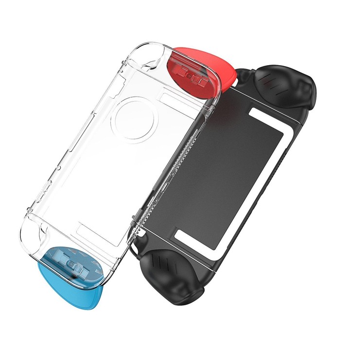 For Nintendo Switch 2 Split-style Console Protective Case with Three Sets of Interchangeable Grips (Large, Medium, Small)(Black