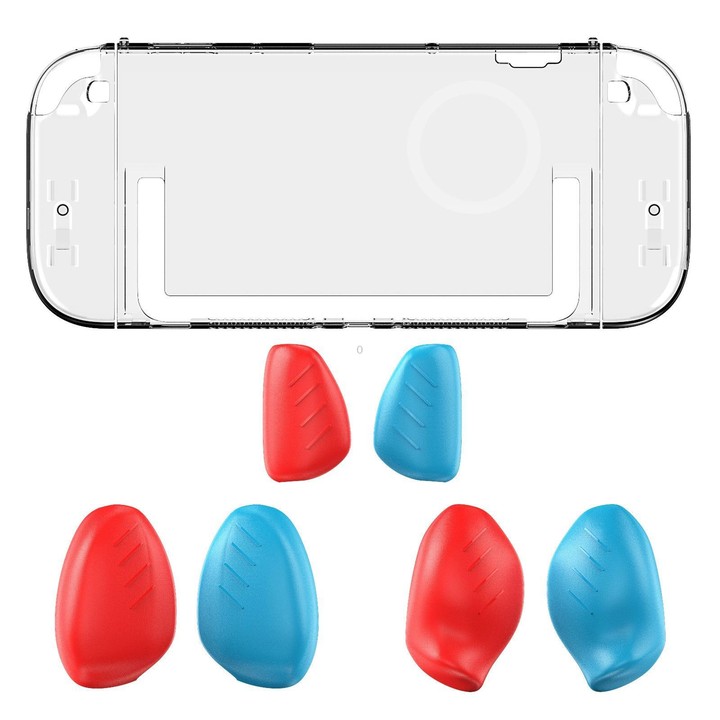 For Nintendo Switch 2 Split-style Console Protective Case with Three Sets of Interchangeable Grips (Large, Medium, Small)(Transp