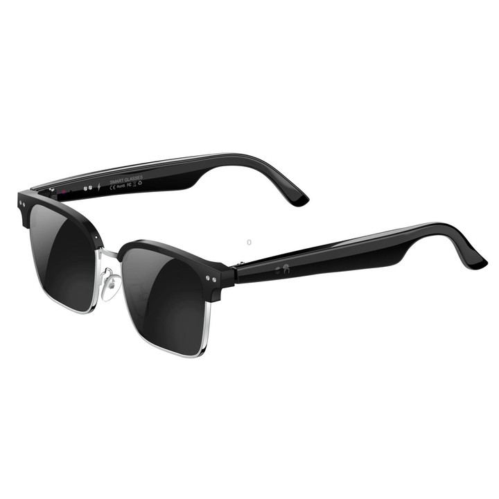 W100D Smart Glasses, Support AI Intelligent Translation / AI Conversation / BT Calling(Black)