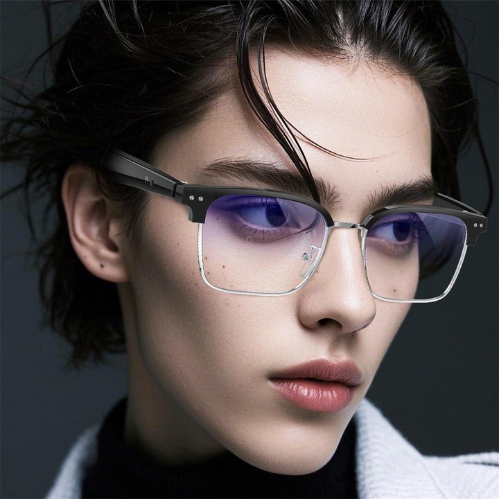 W100D Smart Glasses, Support AI Intelligent Translation / AI Conversation / BT Calling(White)