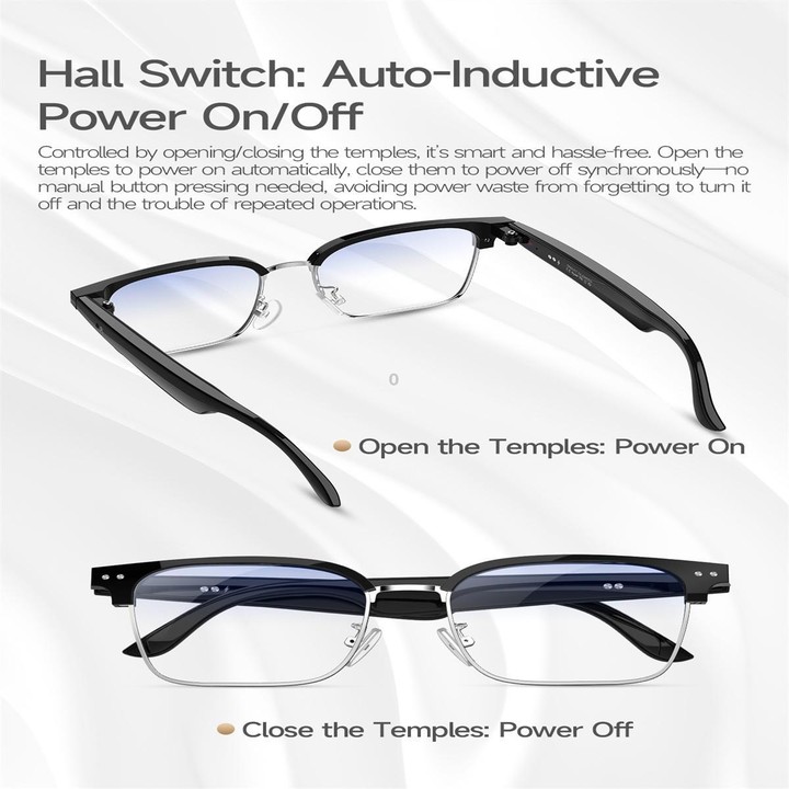 W100D Smart Glasses, Support AI Intelligent Translation / AI Conversation / BT Calling(Photochromic)