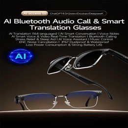 W100D Smart Glasses, Support AI Intelligent Translation / AI Conversation / BT Calling(Photochromic)