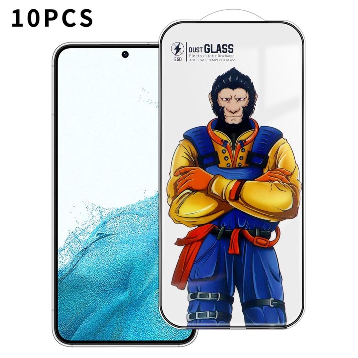 For Samsung Galaxy S22+ 5G 10pcs Armor Super-Strong 3D Curved 120C Anti-Static High-Aluminum Screen-Printed HD Tempered Glass Fi