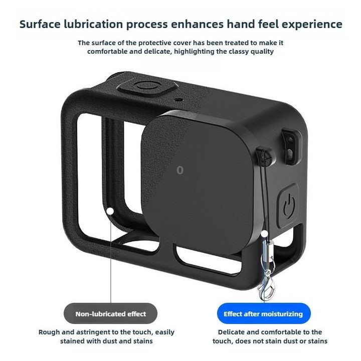 For GoPro HERO13 Black Silicone Protective Cover with Wrist Strap & Lens Cover & Side Interface Cover