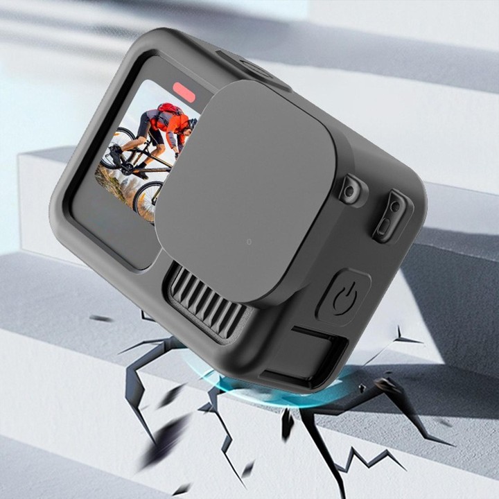 For GoPro HERO13 Black Silicone Protective Cover with Wrist Strap & Lens Cover & Side Interface Cover