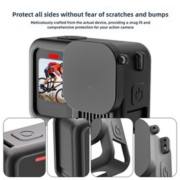For GoPro HERO13 Black Silicone Protective Cover with Wrist Strap & Lens Cover & Side Interface Cover