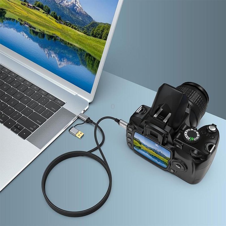 ENKAY 2 in 1 USB 3.0 / Type-C to USB 3.0 Micro-B 5Gbps Data Camera Hard Drive Cable, Length:0.25m