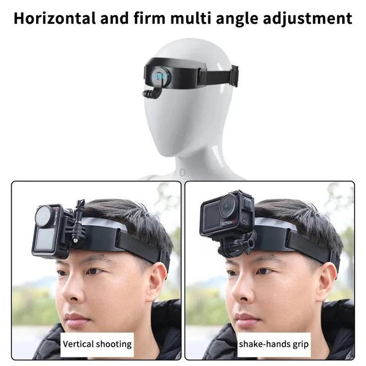 For DJI Action 5 Pro / 4 / 3 Hands-Free Driving Recorder & Sports Camera Mount Head Strap Headband Extended Mount