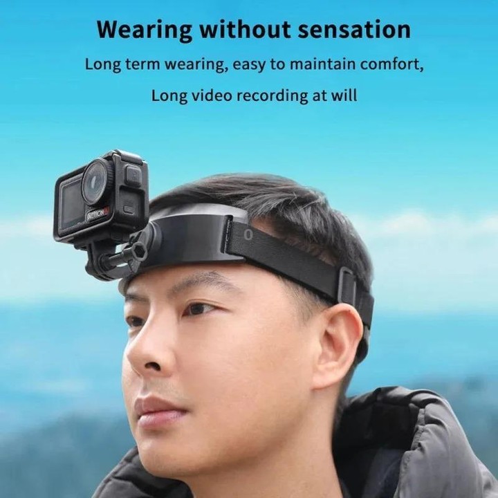 For DJI Action 5 Pro / 4 / 3 Hands-Free Driving Recorder & Sports Camera Mount Head Strap Headband Extended Mount