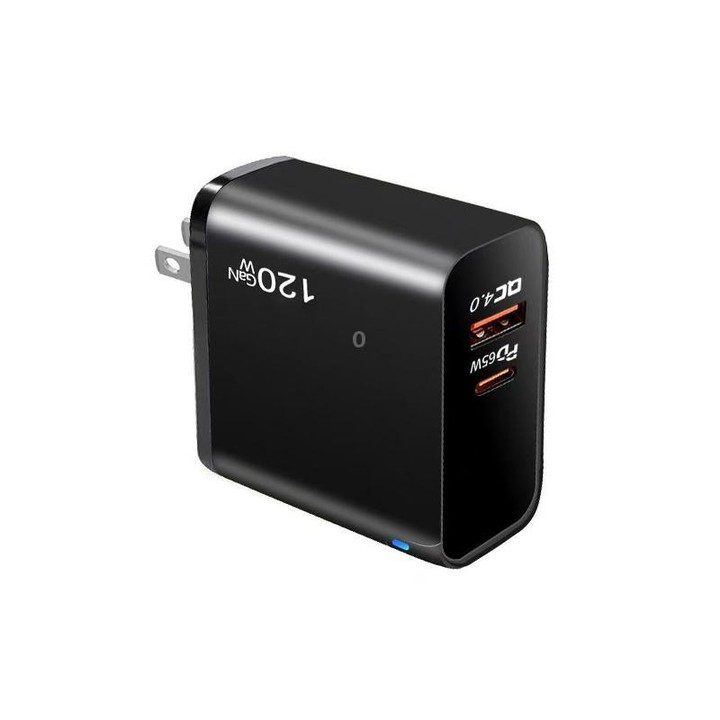 TE-PD65 GaN PD 65W + QC4.0 USB Fully Compatible Protocol Charger for MacBook ，US Plug(Black)