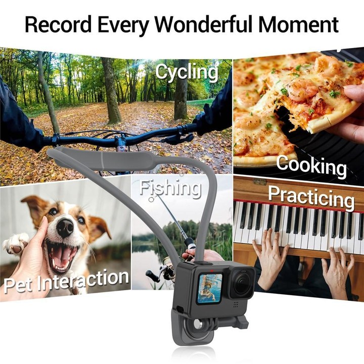 K08-1C Versatile Vlog Aceessories Portable Neck Mount Sports Camera Holder