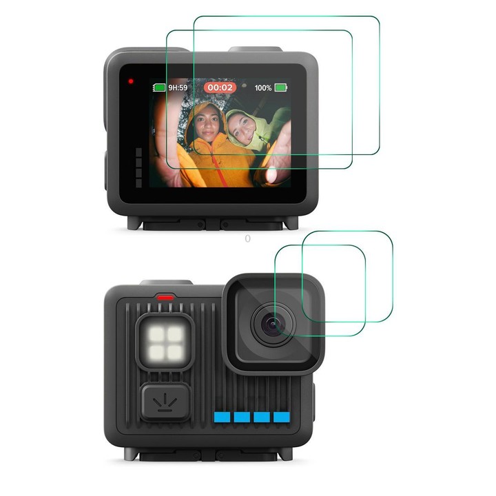 For GoPro LIT HERO 2 Sets ENKAY 0.2mm 9H Tempered Glass Screen Protector Front ＆ Back Camera Film