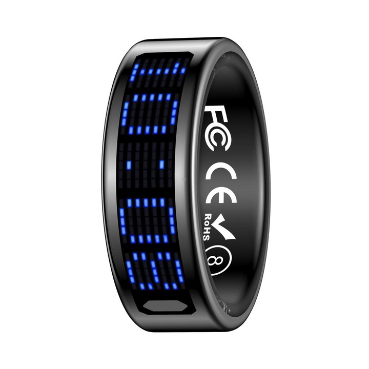 SR16 SIZE 8 Smart Ring, Support Heart Rate / Blood Oxygen / Sleep Monitoring / Multiple Sports Modes(Black)