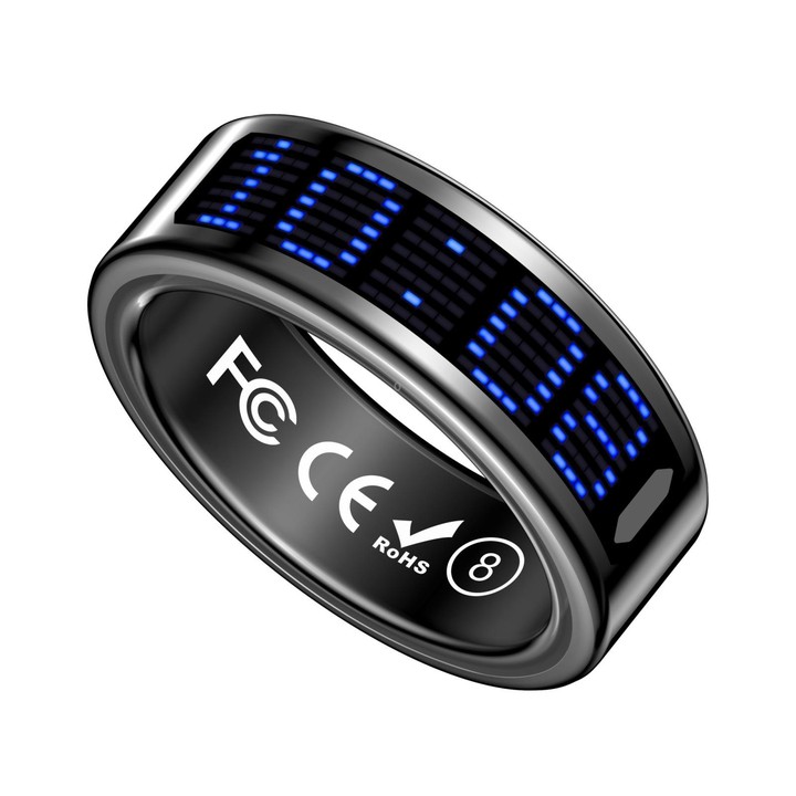 SR16 SIZE 8 Smart Ring, Support Heart Rate / Blood Oxygen / Sleep Monitoring / Multiple Sports Modes(Black)