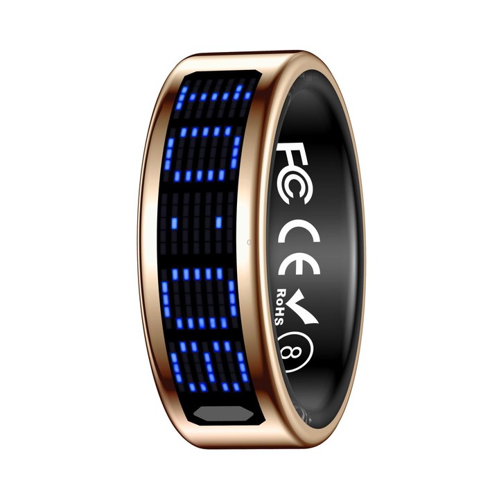 SR16 SIZE 8 Smart Ring, Support Heart Rate / Blood Oxygen / Sleep Monitoring / Multiple Sports Modes(Gold)