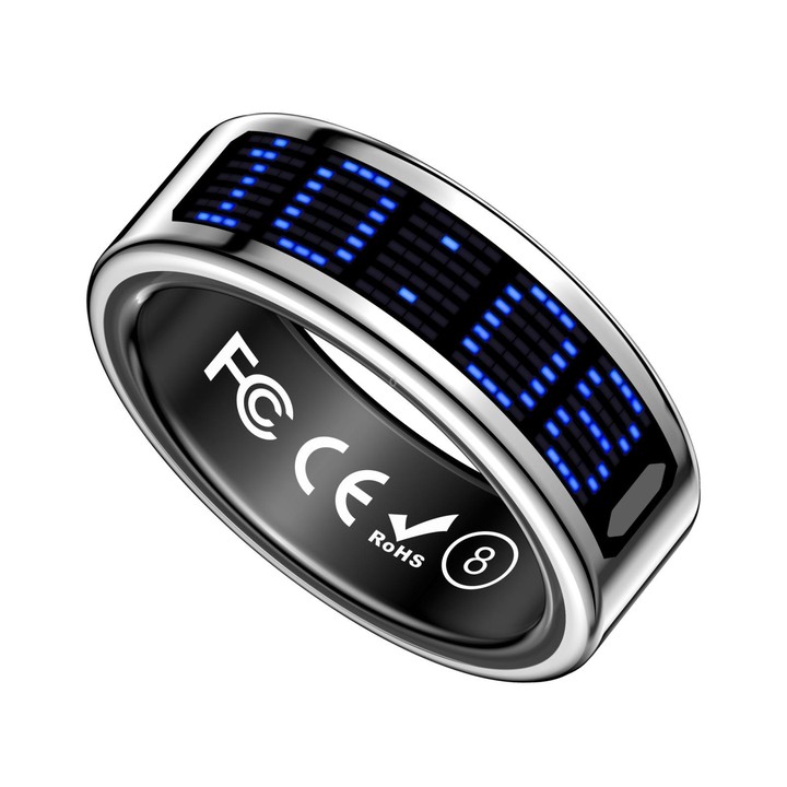 SR16 SIZE 8 Smart Ring, Support Heart Rate / Blood Oxygen / Sleep Monitoring / Multiple Sports Modes(Silver)