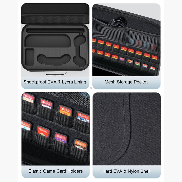 For Nintendo Switch 2 Game Controllers Multi-Functional Handheld Hard-Shell Crossbody Bag(Black)