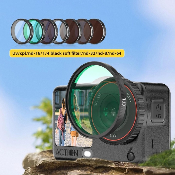 For DJI Osmo Action 6 Lens Protector ND64 Filter