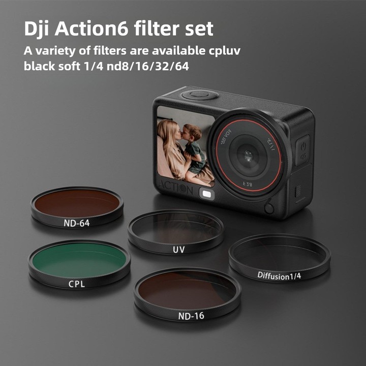 For DJI Osmo Action 6 Lens Protector ND64 Filter