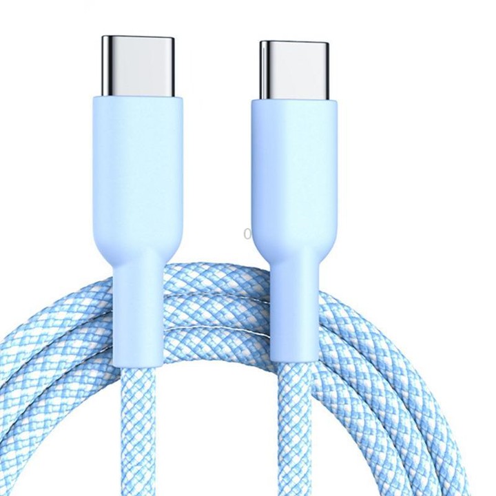 ENKAY ENK-CB182 PD60W Type-C to Type-C Nylon Braided Charging Data Cable, Length:3m(Light Blue)