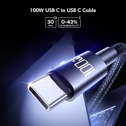 ENKAY PD100W USB-C / Type-C to Type-C Nylon Braided Fast Charging Cable with E-Marker Chip, Length:2m(White)