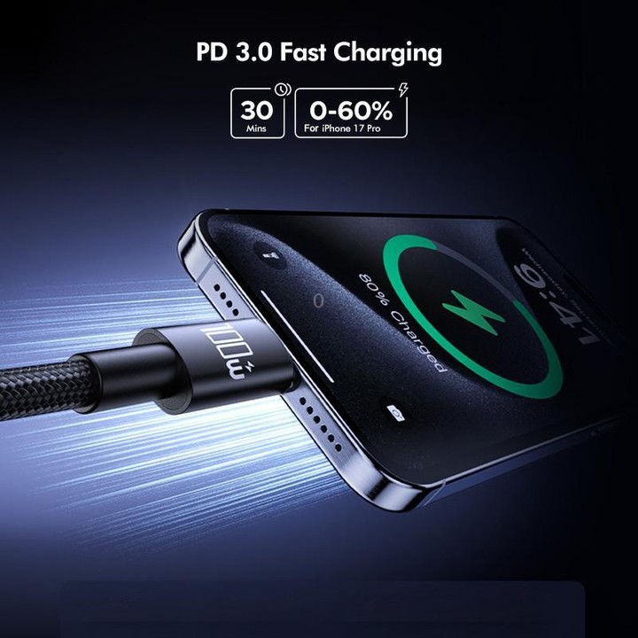 ENKAY PD100W USB-C / Type-C to Type-C Nylon Braided Fast Charging Cable with E-Marker Chip, Length:2m(Pink)